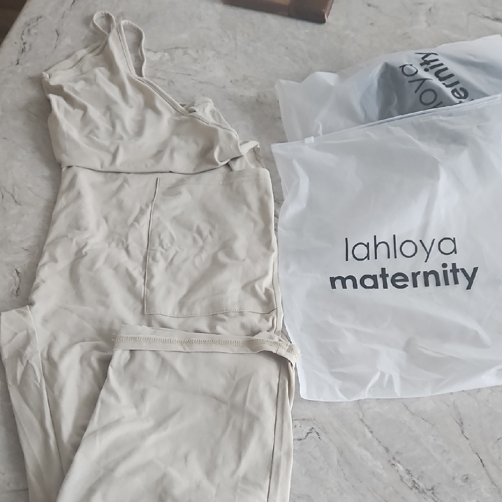 Lahloya Maternity Beige Jumpsuit